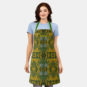 Black Eyed Susan Wildflowers Pattern Personalised Apron