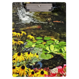 Black-Eyed Susans By Koi Pond Clipboard