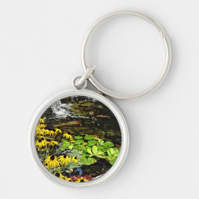 Black-Eyed Susans By Koi Pond Key Ring (Front)