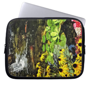 Black-Eyed Susans By Koi Pond Laptop Sleeve