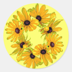 Black-eyed Susans Classic Round Sticker