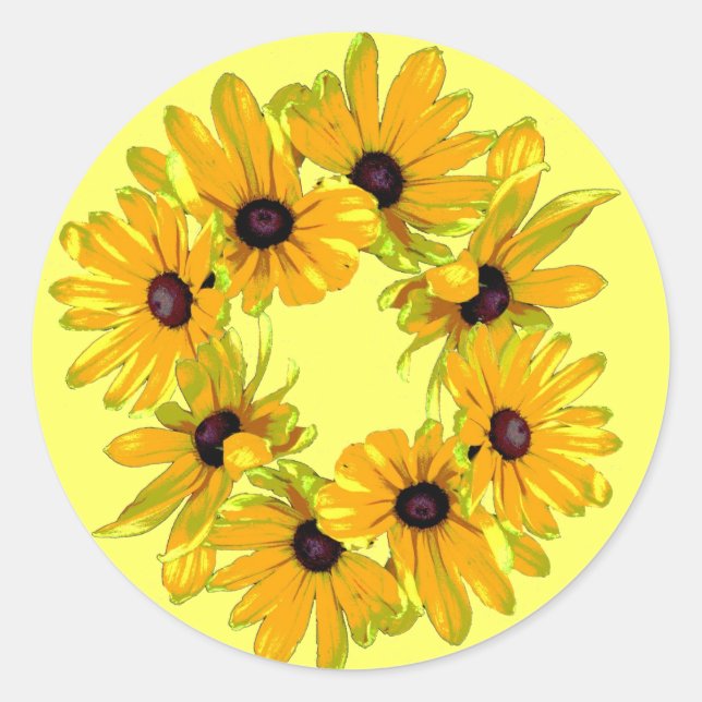 Black-eyed Susans Classic Round Sticker (Front)