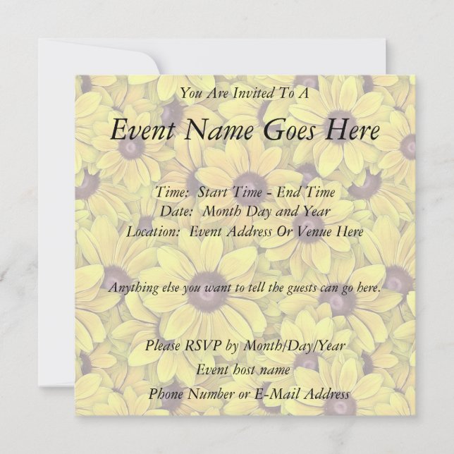 Black Eyed Susans Everywhere Invitation (Front)