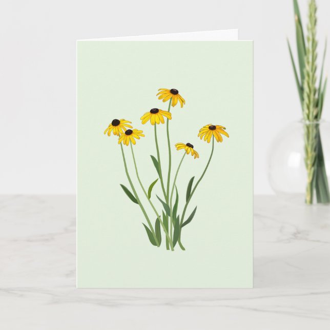 Black Eyed Susans Flower Note Card (Front)