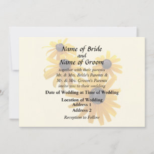 Black Eyed Susans Heart Invitation