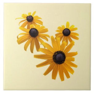 Black Eyed Susans Heart Tile