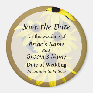 Black-Eyed Susans in a Row Save the Date Magnet