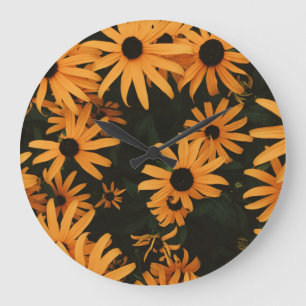 black eyed susans large clock