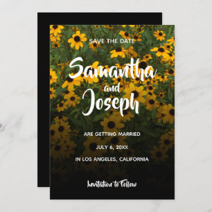 Black Eyed Susans Ombre Save the Date Invitation
