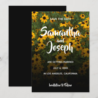 Black Eyed Susans Ombre Save the Date Invitation