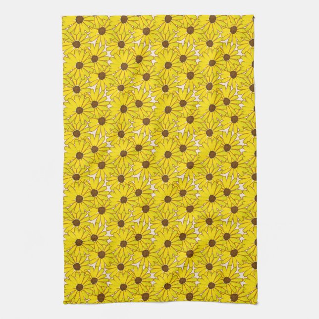Black Eyed Susan's Tea Towel (Vertical)