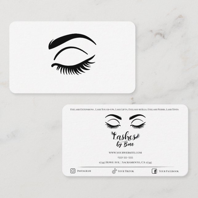 Black Eyelashes Lashes Beauty Lash Business Card (Front/Back)