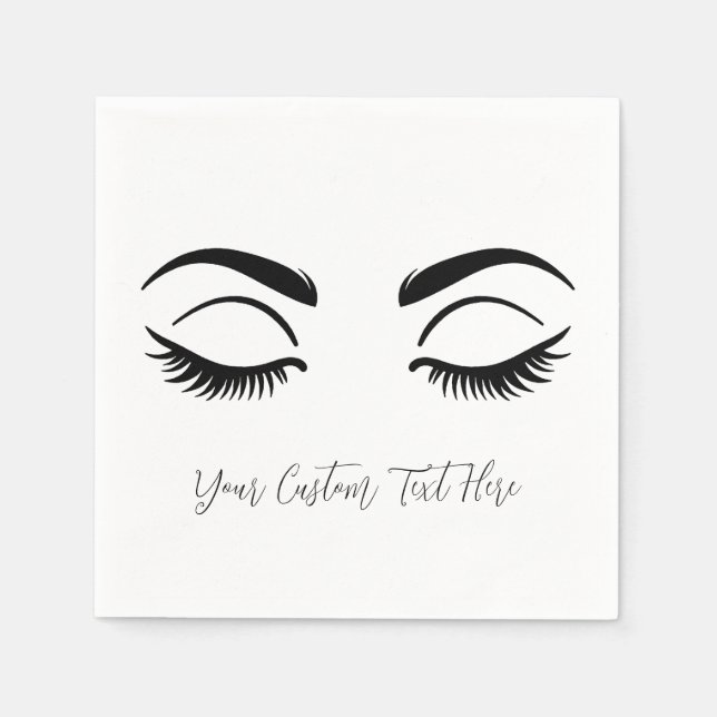 Black Eyelashes Lashes Beauty Lash Napkin (Front)
