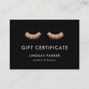 Black Eyelashes Makeup Artist Gift Certificate