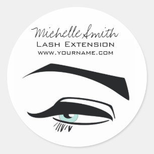 Black Eyeliner blue eye henna make up icon Classic Round Sticker