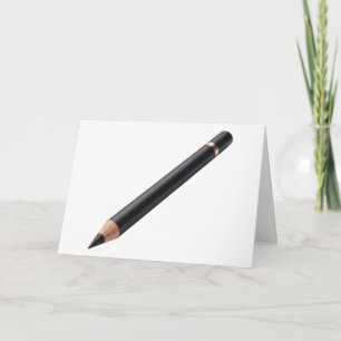 Black Eyeliner Pencil Makeup Illustration Card