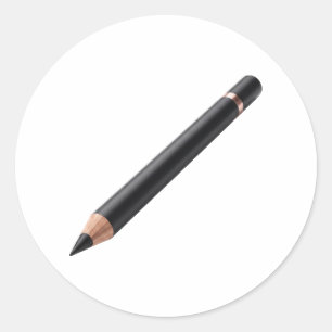 Black Eyeliner Pencil Makeup Illustration Classic Round Sticker