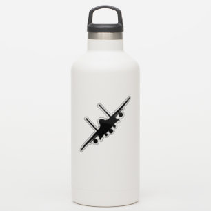 Black F-15E Strike Eagle Front View Silhouette