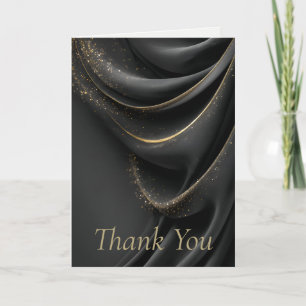 Black Fabric with Shimmering Gold Thank You Card