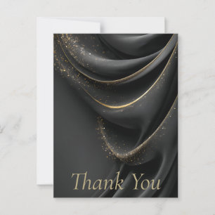 Black Fabric with Shimmering Gold Thank You Card