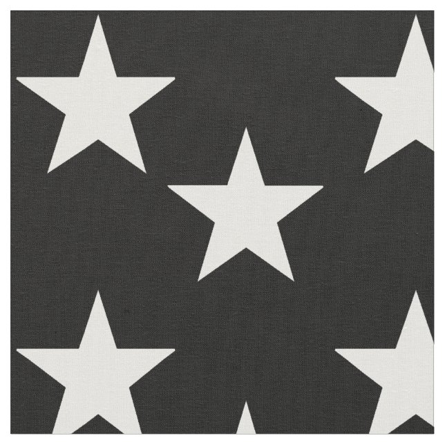 Black Fabric with White Star Pattern (Close Up)