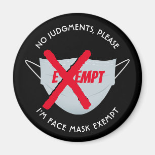 Black   FACE MASK EXEMPT Magnet