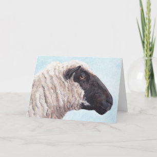 Black Face Sheep II Greeting Card