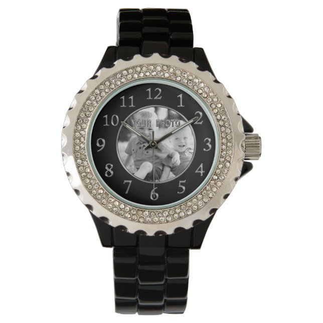 Black Face Watches for Women YOUR PHOTO (Front)