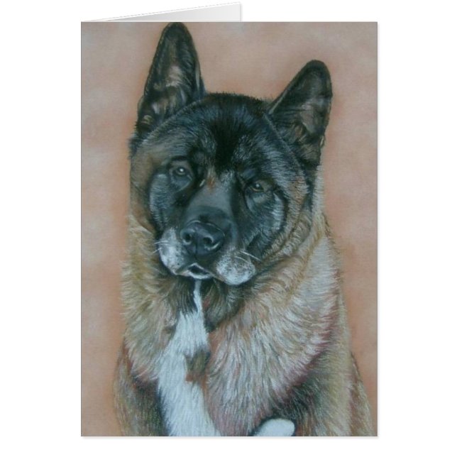 black faced akita dog picture realist portrait art (Front)