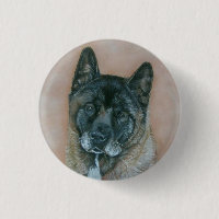 black faced akita realist art dog portrait
