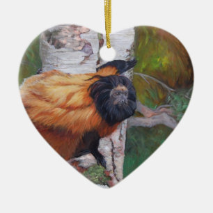Black-faced Lion Tamarin Ceramic Tree Decoration