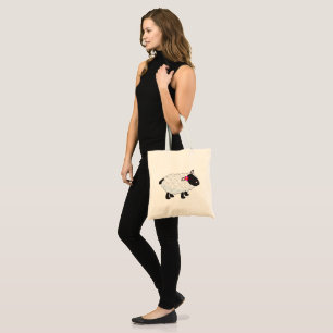 Black Faced Sheep With White Wool Tote Bag