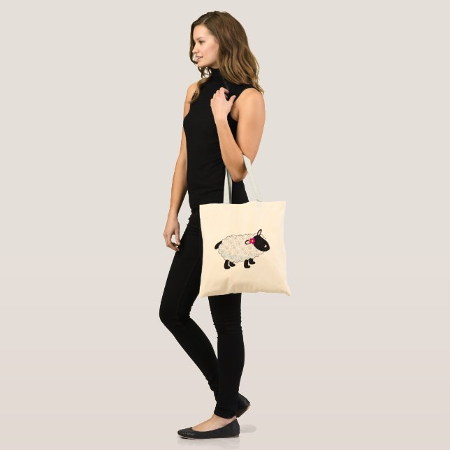 Black Faced Sheep With White Wool Tote Bag (Front (Model))