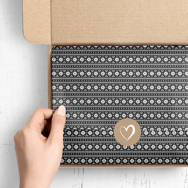 Black Fair Isle Christmas Sweater Pattern Tissue Paper (Creator Uploaded)