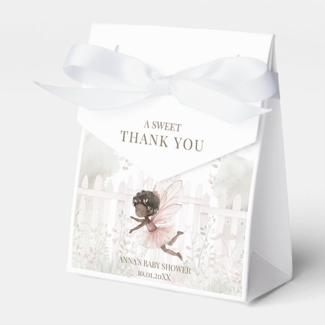 Black Fairy Baby Shower Thank You Favour Box (Front Side)