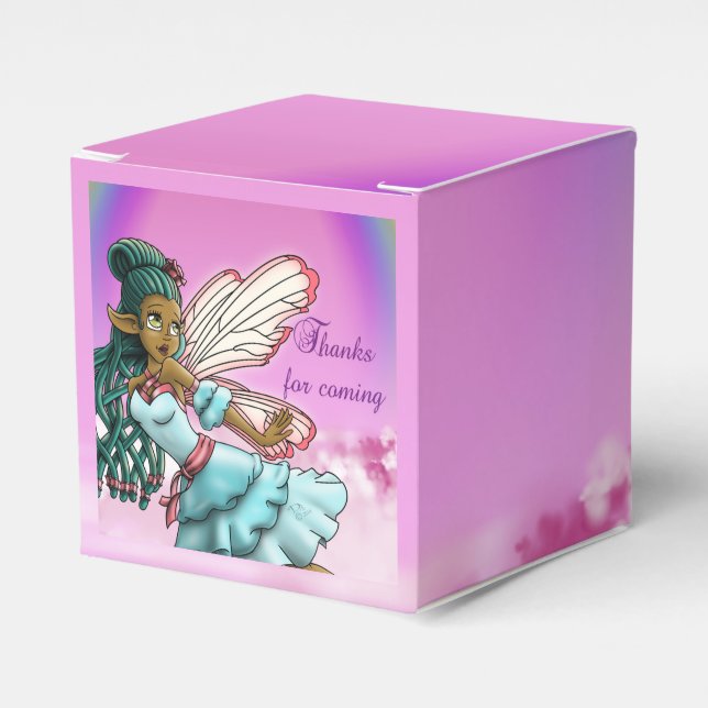 Black Fairy Birthday Favour Box (Front Side)