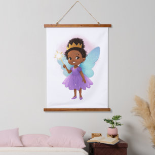 Black Fairy Girl Hanging Poster Tapestry