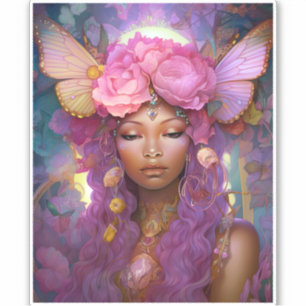 Black Fairy Queen Pink Purple Fantasy Art