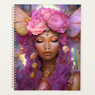 Black Fairy Queen Pink Purple Fantasy Art Planner