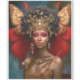 Black Fairy Queen Red Gold Fairy Fantasy Art