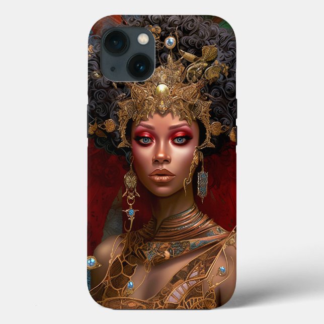 Black Fairy Queen Red Gold Fairy Fantasy Art Case-Mate iPhone Case (Back)