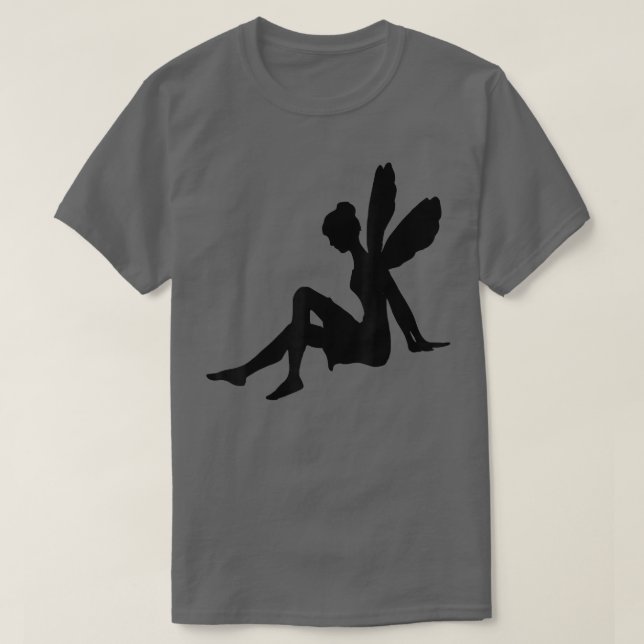 Black Fairy Silhouette  T-Shirt (Design Front)