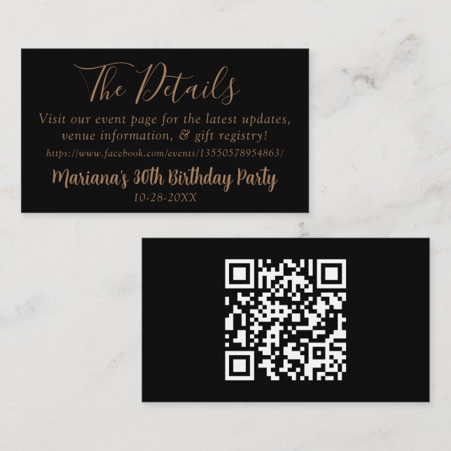 Black Fall Event Details Web Page Enclosure Card (Front/Back)
