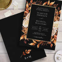 Black Fall Floral Wedding
