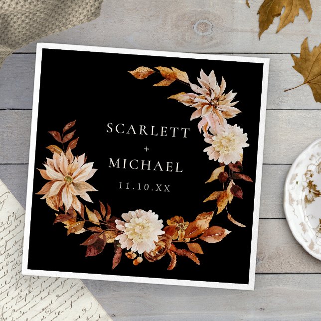 Black Fall Wedding Napkin (Black Fall Wedding Napkins
)