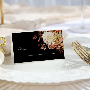 Black Fall Wedding Place Card