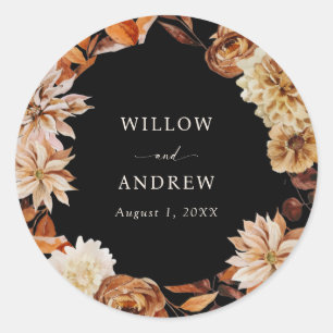 Black Fall Wedding Sticker