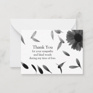 Black Falling Petals Thank You Cards