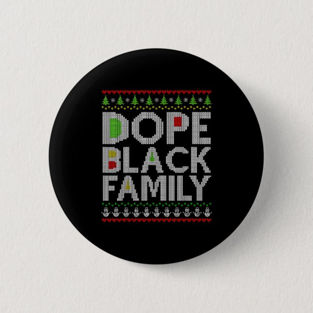 Black Family 2025 Afro Christmas Tree Santa Pj Mat 6 Cm Round Badge (Front)