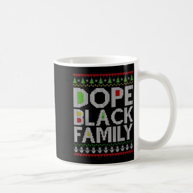 Black Family 2025 Afro Christmas Tree Santa Pj Mat Coffee Mug (Right)